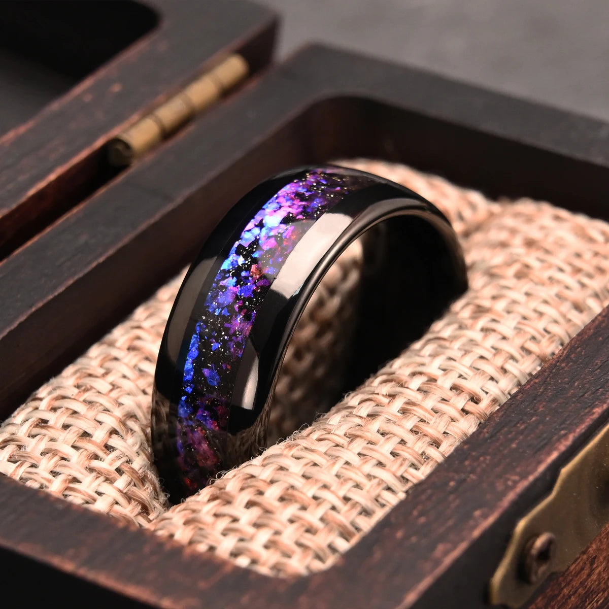 8MM/4MM Amethyst tungsten ring anillos bague homme pareja  compromiso fashion jewelry Men's wedding bands couple engagement ring