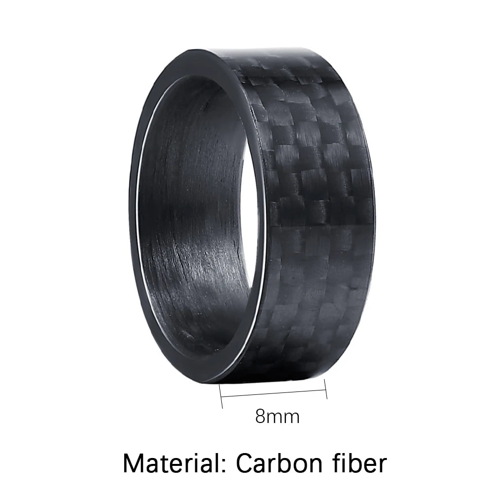 Black Rings Carbon Fiber Spinner Rings Men Women Unique Punk Wedding Engagement Band Stainless Steel bague anti stress