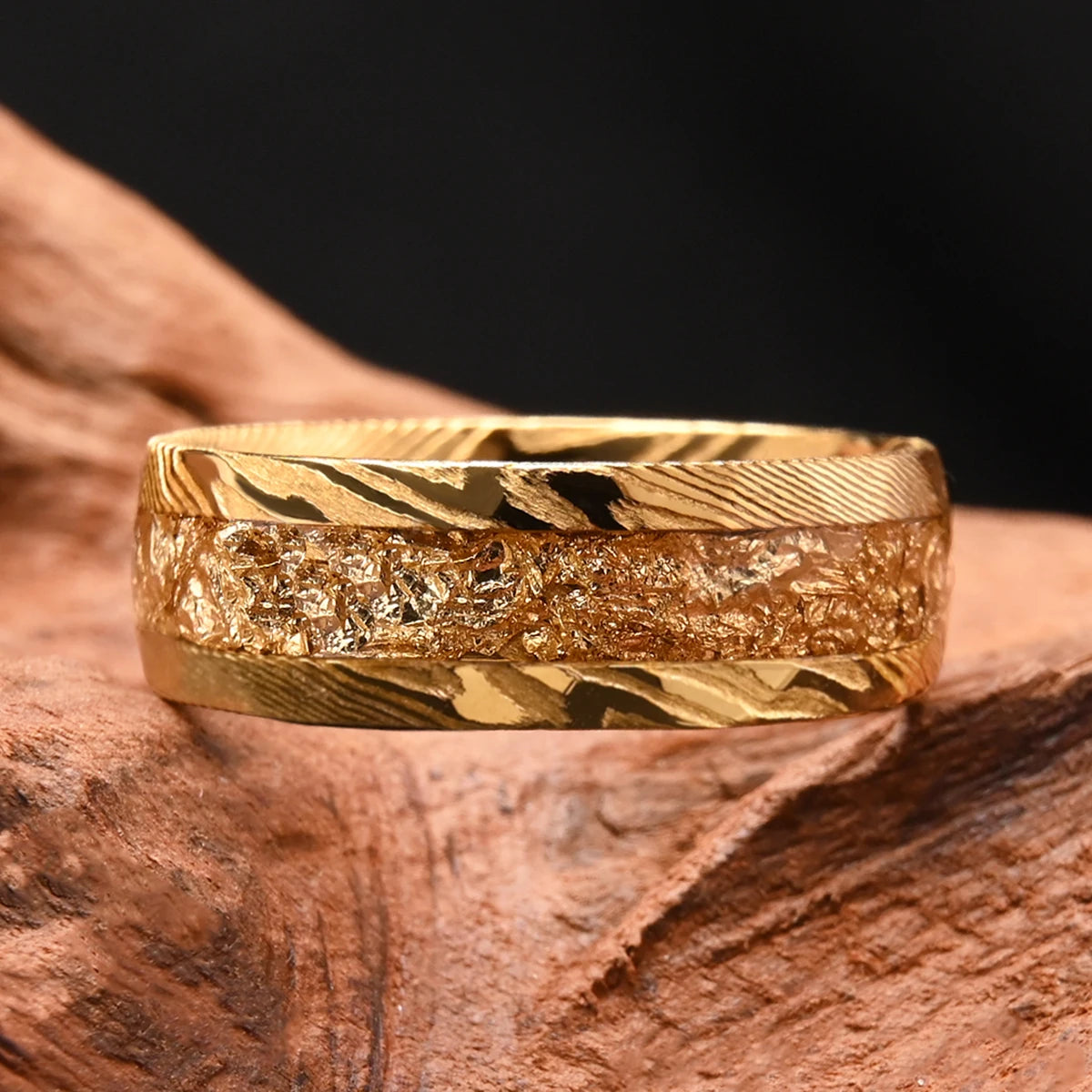 8MM Damascus ring for man anillos bague homme pareja de compromiso fashion jewelry wedding bands couple custom engagement rings