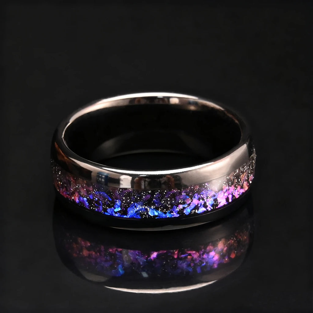 8MM/4MM Amethyst tungsten ring anillos bague homme pareja  compromiso fashion jewelry Men's wedding bands couple engagement ring