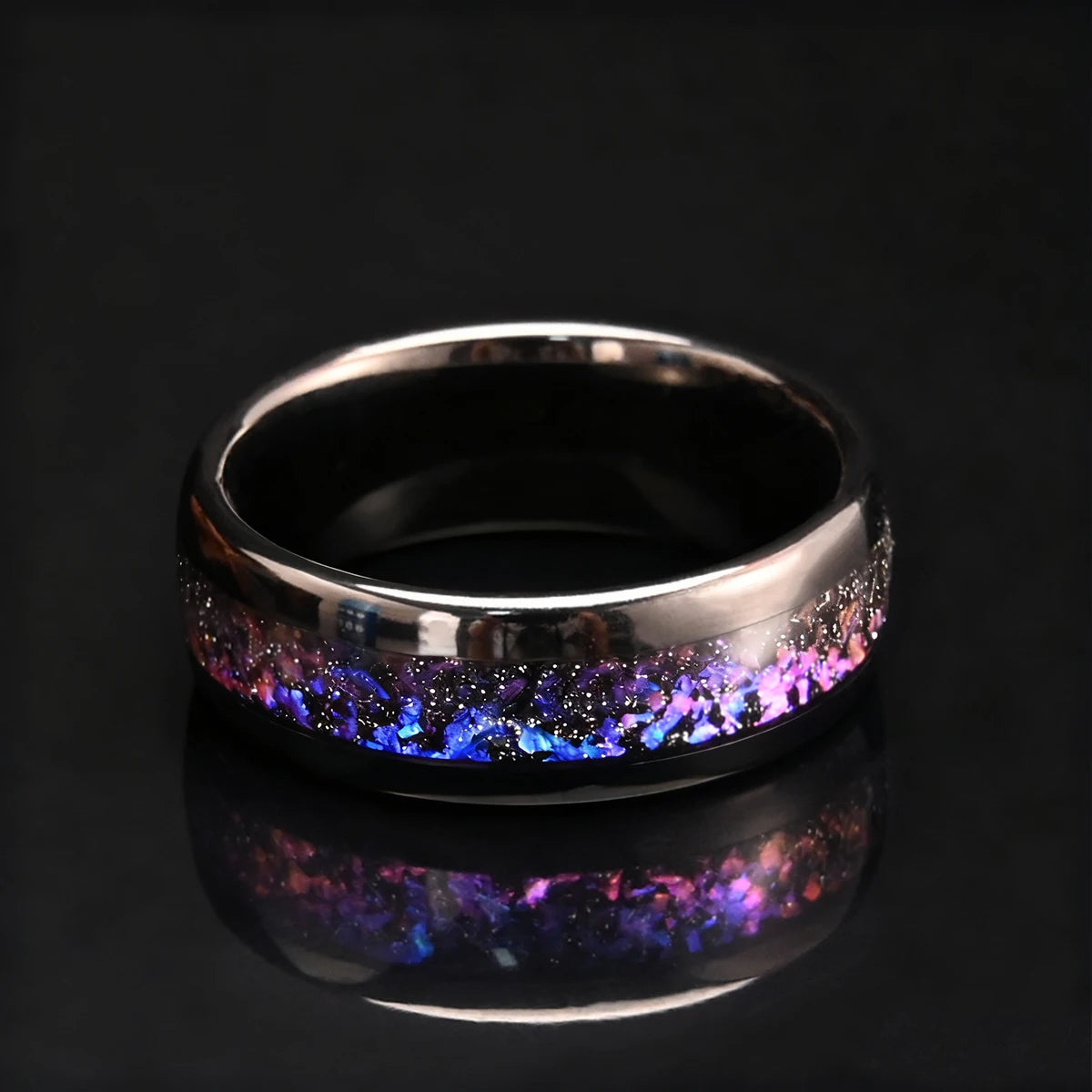 8MM/4MM Amethyst tungsten ring anillos bague homme pareja  compromiso fashion jewelry Men's wedding bands couple engagement ring