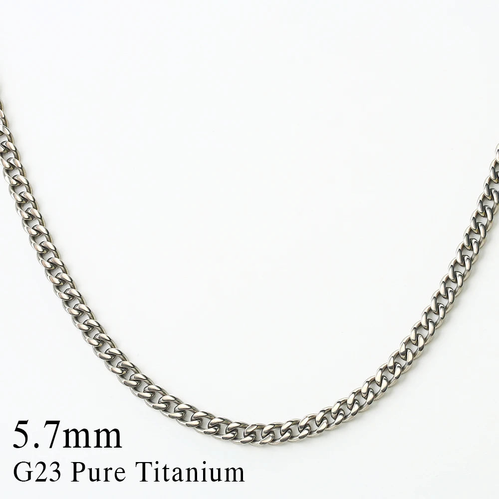 Pure Titanium Curb Chain Necklace for Men Women Hypoallergenic Light Weight Choker Fashion Jewelry