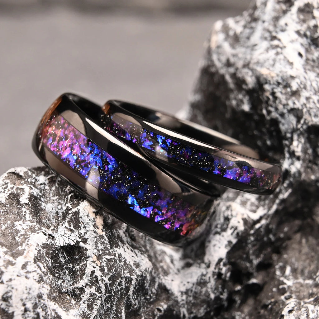 8MM/4MM Amethyst tungsten ring anillos bague homme pareja  compromiso fashion jewelry Men's wedding bands couple engagement ring