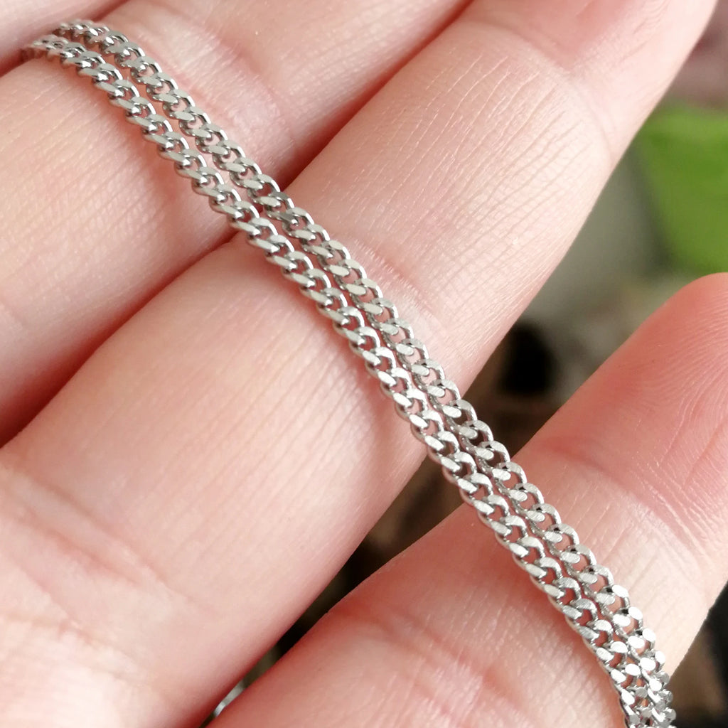 20 Pieces Stainless Steel Curb Chain Necklace Gold Color 1.5mm 2mm Cuban Link Necklace for Women or Men