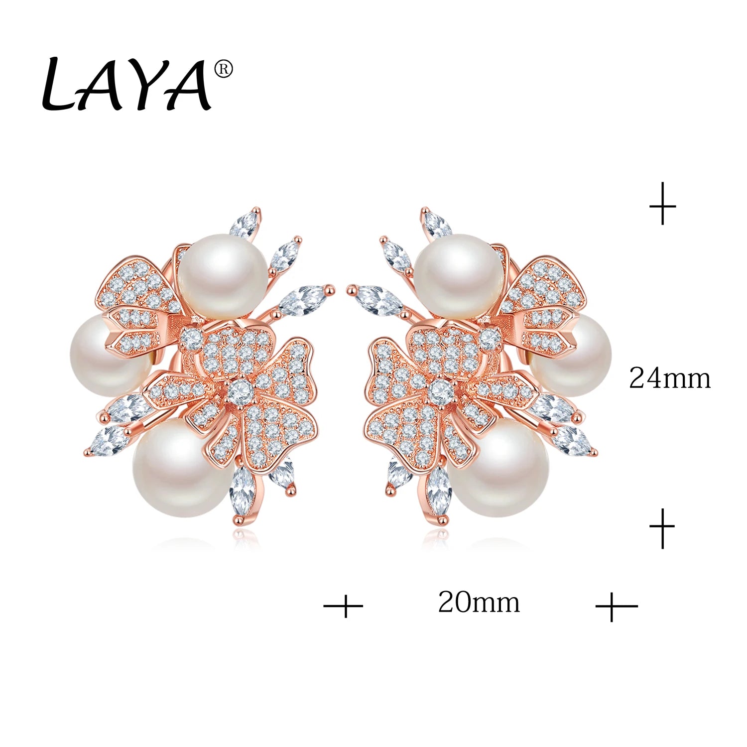 925 Sterling Silver Fashion New Style High Quality Zircon Shell Pearl Flower Clip Earrings  Women's Wedding Party Luxury Jewelry
