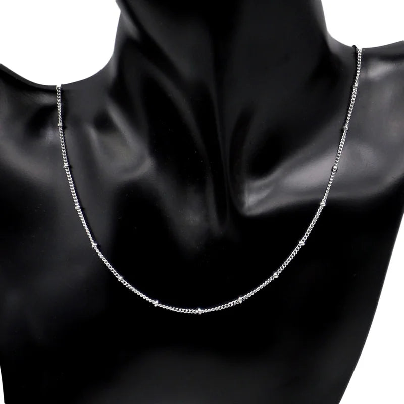 Aiovlo 10pcs/lot Width 1.5mm Stainless Steel Bead Chain Necklace Chains for DIY Jewelry Findings Making Materials Accessories