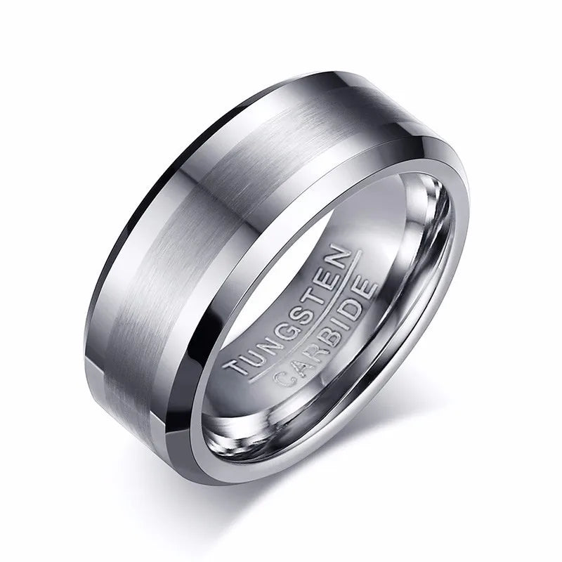 8MM Classic Look Tungsten Carbide Matte Men's Ring in Tone Wedding Band Comfort fit Anel Aneis Male Jewelry