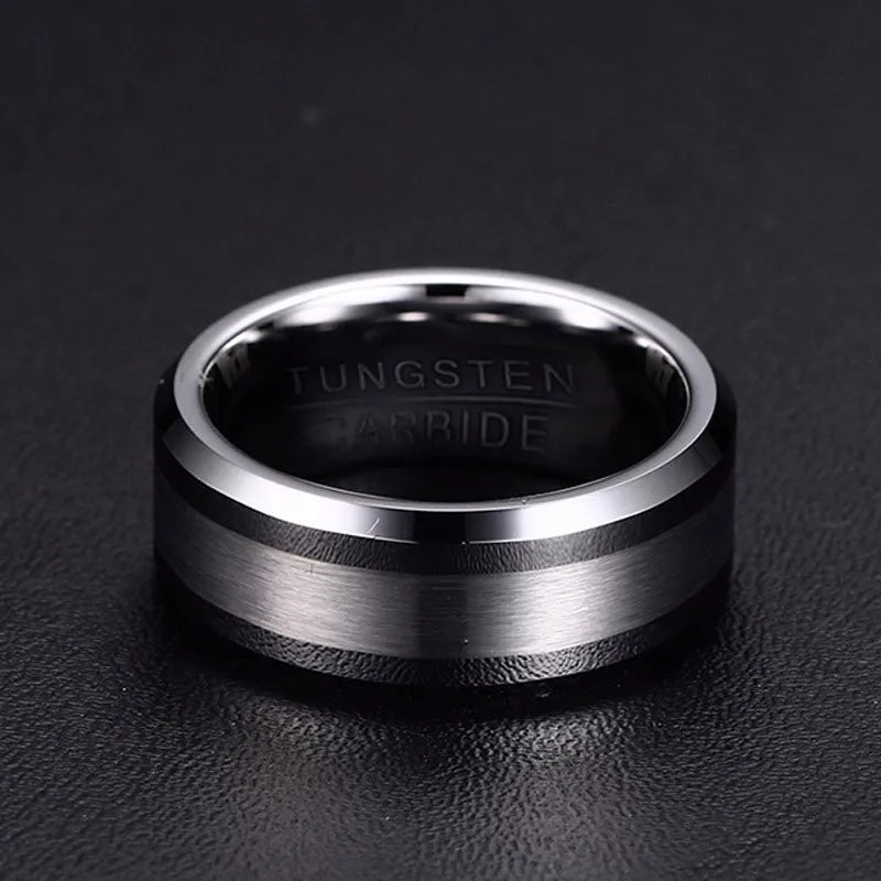 8MM Classic Look Tungsten Carbide Matte Men's Ring in Tone Wedding Band Comfort fit Anel Aneis Male Jewelry