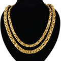 Dropshipping Chunky Men Fashion Gold Color Necklace 6MM Stainless Steel Byzantine Chains Street Hip Hop Jewelry