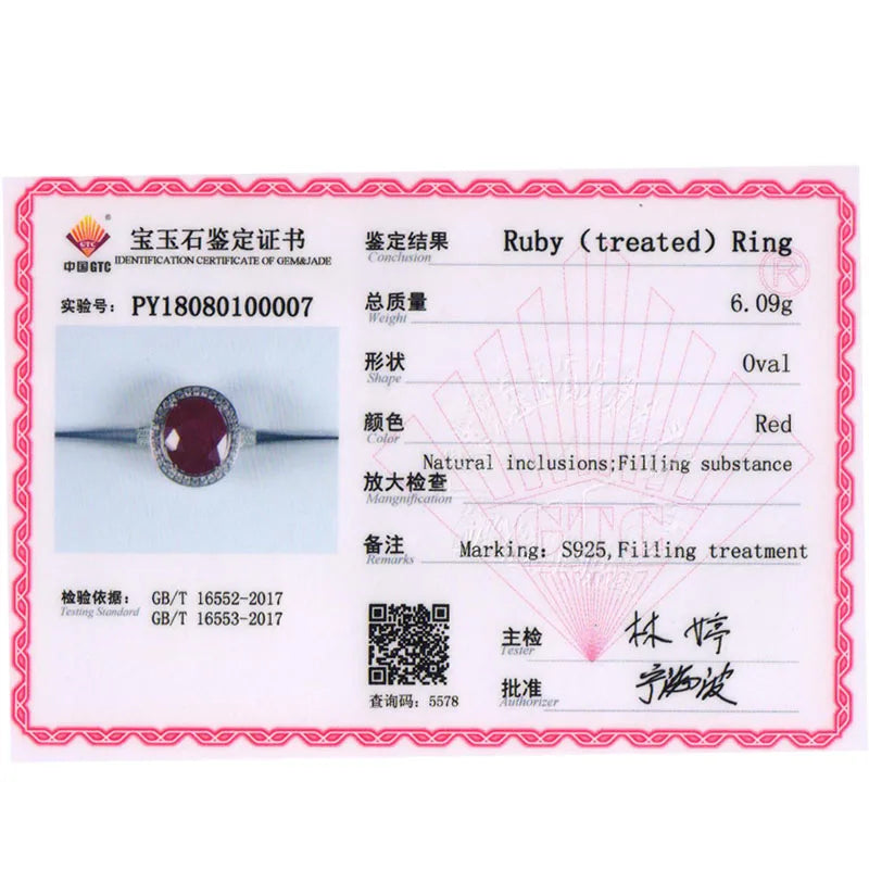 TBJ,elegant Engagement Ring with natural Ruby in 925 sterling silver gemstone jewelr for women  as a wedding valentines gift