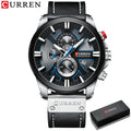 CURREN Brand Chronograph Sports Men's Watch Quartz Clock Leather Men's Luminous Watch Calendar Clock Relogio Masculino