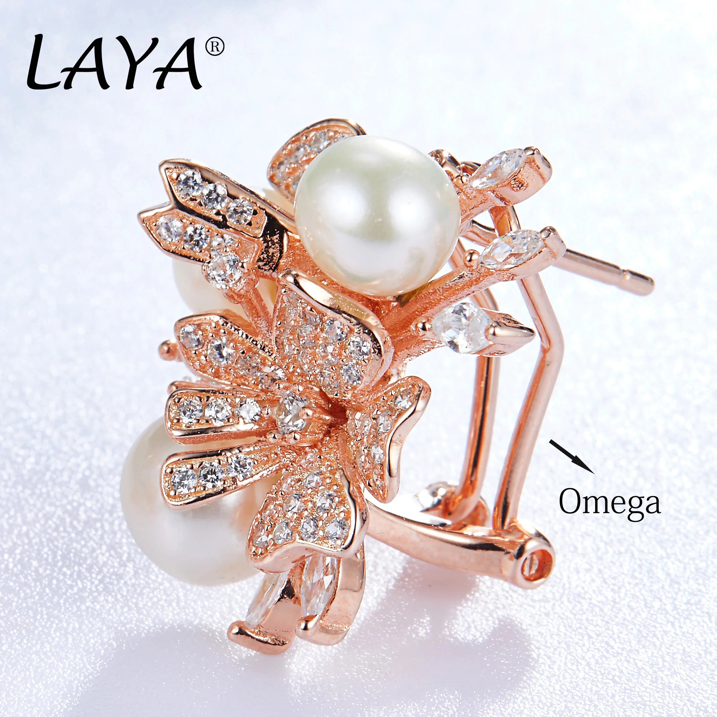 925 Sterling Silver Fashion New Style High Quality Zircon Shell Pearl Flower Clip Earrings  Women's Wedding Party Luxury Jewelry