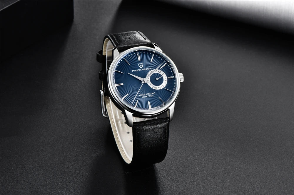 PAGNI DESIGN Mens Quartz Watches Mens Fashion Business Clock Waterproof Leather Sports Watch Men Luxury Brand Gold Wristwatches