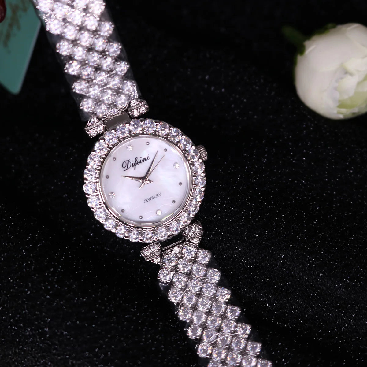 Royal Crown Women's Watch Japan Quartz Hours Fine Fashion Bracelet Jewelry Band Shell Luxury Rhinestones Girl Birthday Gift