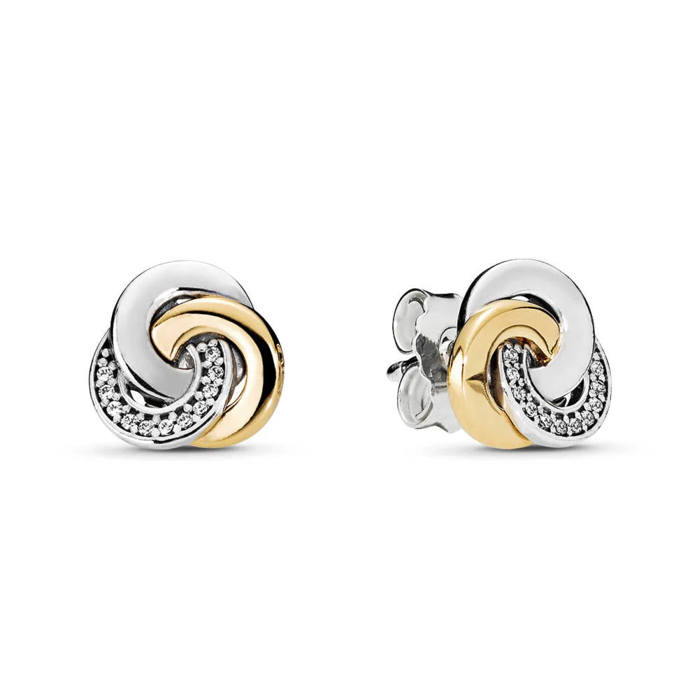 100%925 pure silver classic water-drop heart-shaped round stud earrings Perfect jewelry gift for women's birthday presents