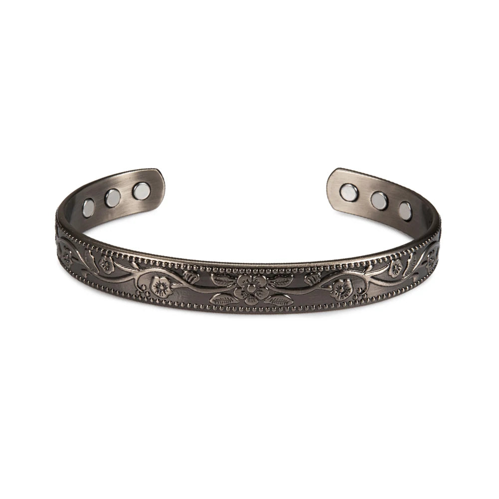 Solid Copper Bracelets for Women Adjustable Cuff Flower Copper Magnetic Bracelet Arthritis Benefit Health Energy Bracelet Female