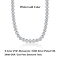 EWYA Luxury Bubble 2/3mm D Color Full Moissanite Tennis Necklace for Women S925 Silver Plated 18K Diamond Neck Chain Necklaces