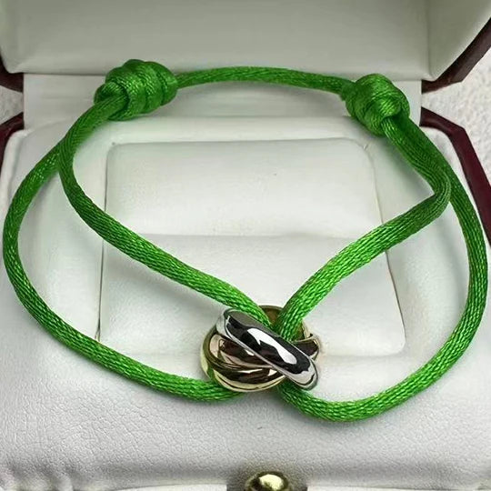 MESSITOK Classic luxury jewelry S 925 silver three ring tri color cross couple bracelet. Holiday gifts. Not fading. Not allergic