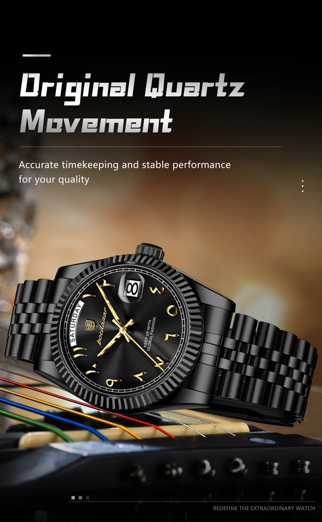 POEDAGAR Business Casual Male Clock Waterproof Date Week Fashion Men's Watch Stainless Steel Quartz Watches For Men Reloj Hombre