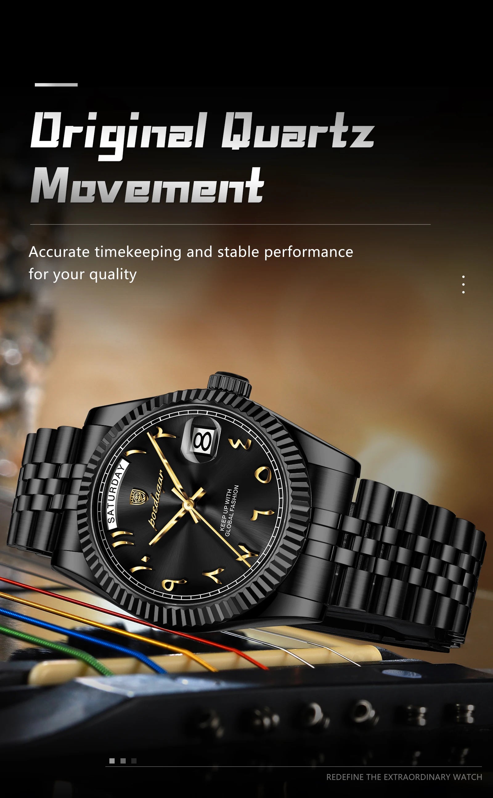 POEDAGAR Business Casual Male Clock Waterproof Date Week Fashion Men's Watch Stainless Steel Quartz Watches For Men Reloj Hombre