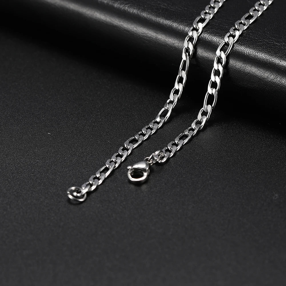 My Shape 3mm-10mm Cuban Chain Stainless Steel Necklaces for Men Male Chains Figaro Box Chain Choker Punk Jewelry 45cm 50cm 60cm