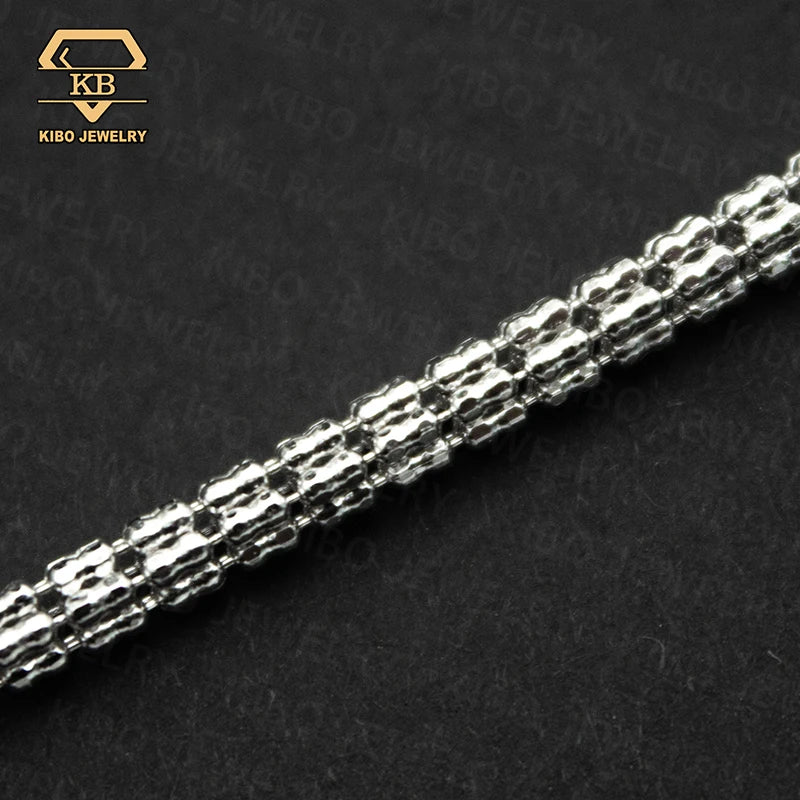 Kibo Jewelry 925 Luxury Quality Jewelry 925 Sterling Silver 3.4mm Moon Ice Chain Necklace
