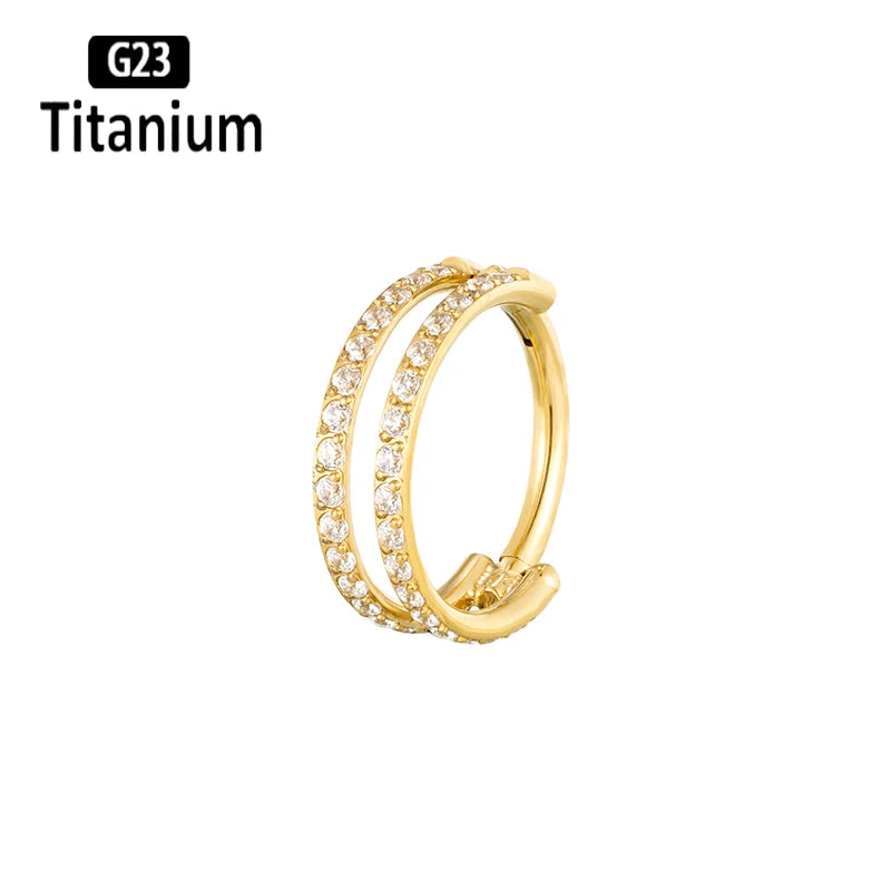 ASTM F136 Titanium Piercing Hinged Segment Septum Hoop Nose Rings Clicker Ear Cartilage Tragus Helix Conch Body Jewelry Earrings