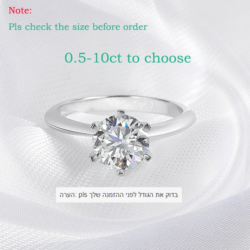 Smyoue Certified 1-5CT Moissanite Ring VVS1 Lab Diamond Solitaire Ring for Women Engagement Promise Wedding Band Jewelry Fine