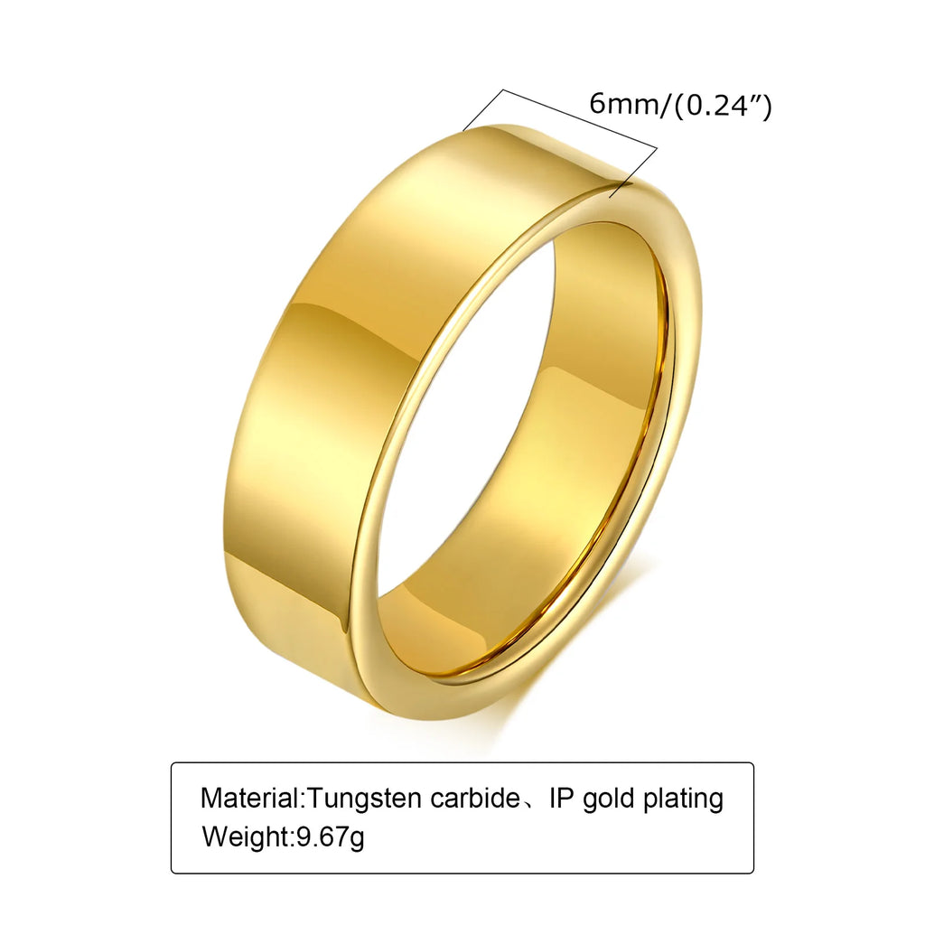 2/4/6/8mm Tungsten Carbide Ring for Men Women,Gold Plated Stacker Band, Pinky Ring Thumb Rings,Mid Finger Rings Gift