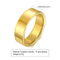 2/4/6/8mm Tungsten Carbide Ring for Men Women,Gold Plated Stacker Band, Pinky Ring Thumb Rings,Mid Finger Rings Gift