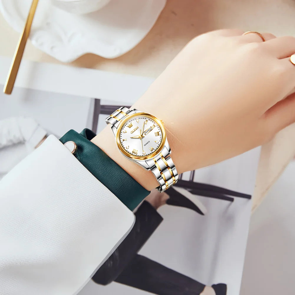 OLEVS 5563 New Fashion Women Quartz Watch Waterproof Classic Luxury Brand Lady Watch Stainless Steel Strap Watches