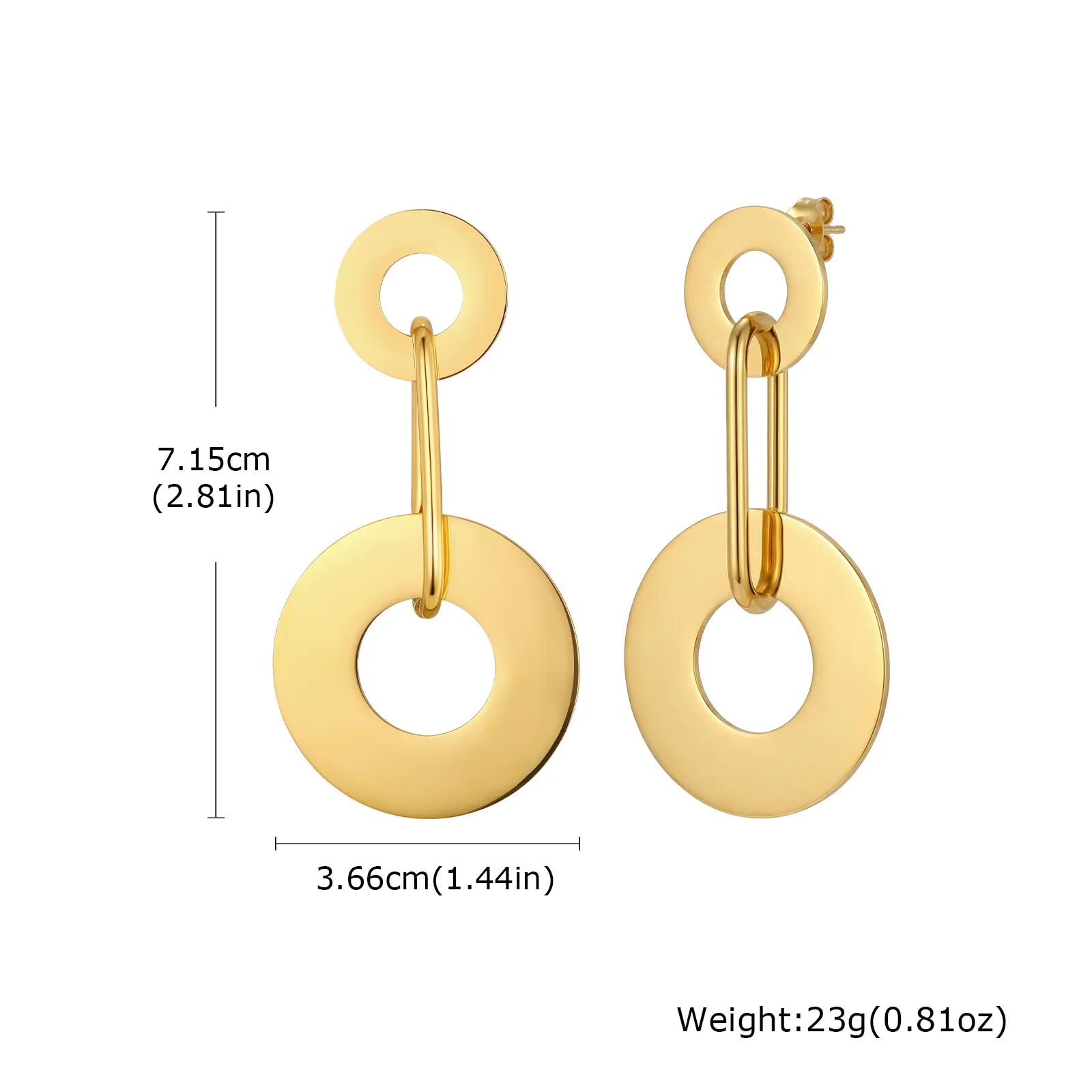 Stainless Steel Brushed Geometric Drop Earrings, 18K Gold Plated Irregular Dangle Earring Women, Minimalist Statement Jewelry