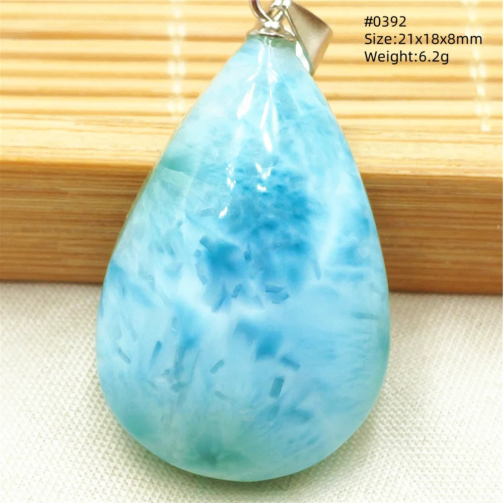 Natural Blue Larimar Heart Pendant Necklace Gemstone Women Men Larimar 17.5*19mm 18K Gold Love Larimar Fashion Jewelry AAAAAA