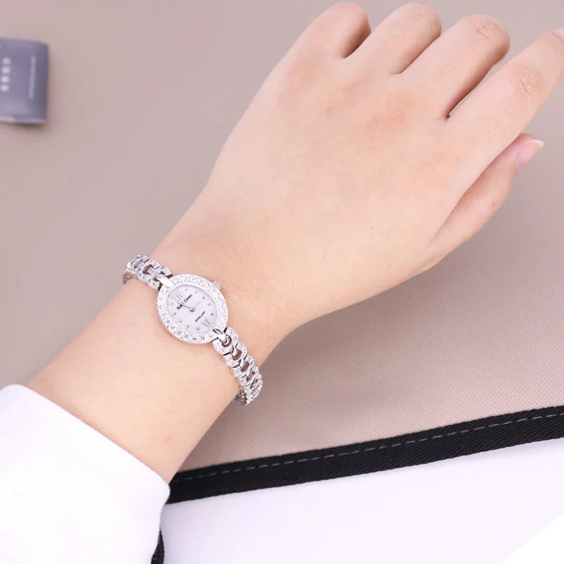 Royal Crown Women's Watch Japan Quartz Hours Fine Fashion Bracelet Jewelry Band Shell Luxury Rhinestones Girl Birthday Gift