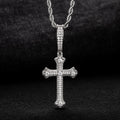 MossanRappr 3.984cttw Moissanite Classic Cross Pendant Hip Hop Necklace 925 Sterling Silver Heavy Metal Fashion Jewelry for Men