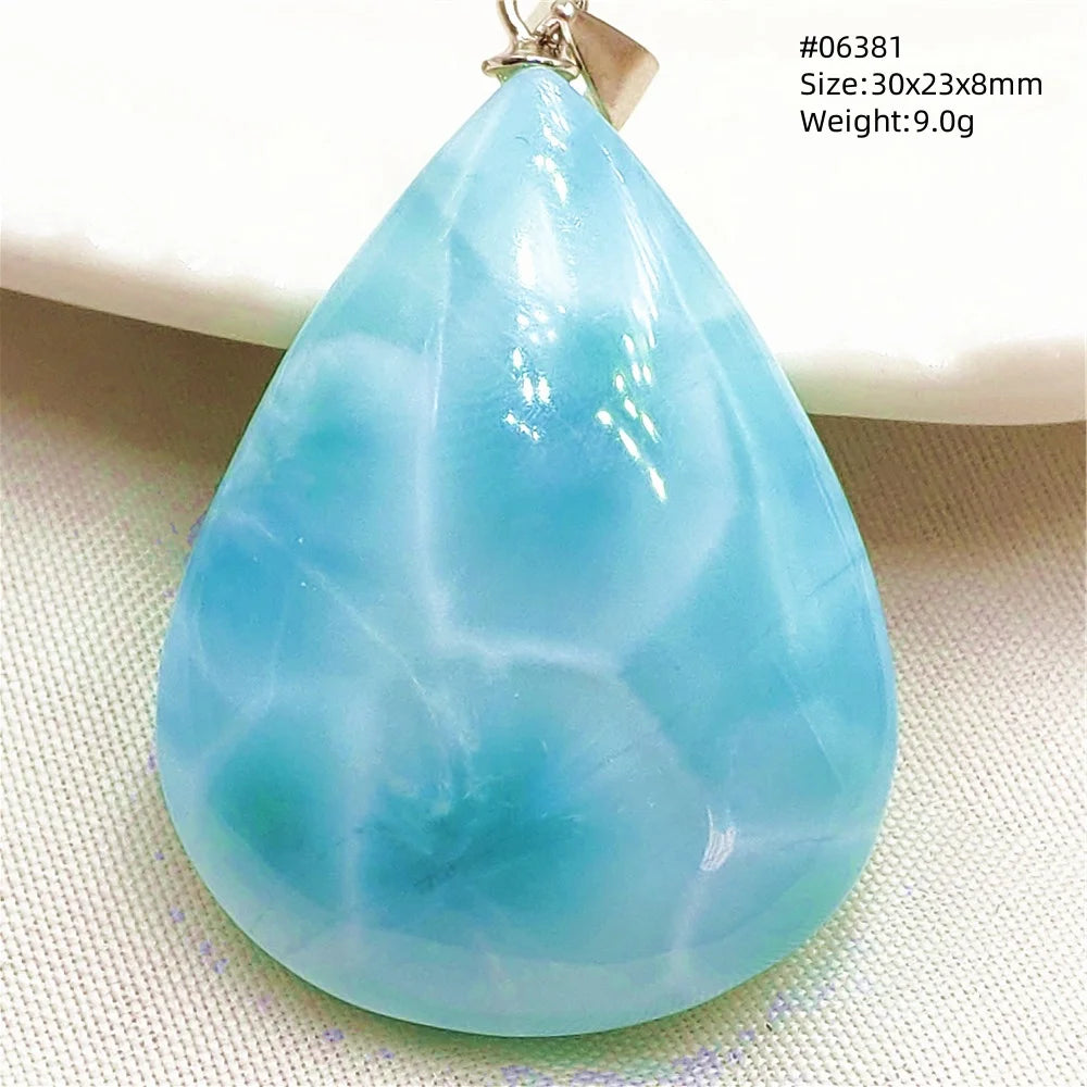 Natural Blue Larimar Heart Pendant Necklace Gemstone Women Men Larimar 17.5*19mm 18K Gold Love Larimar Fashion Jewelry AAAAAA