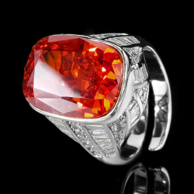 KQDANCE Radiant Cut 15*20 mm Created Purple Yellow Dark Pink Gemstone High Carbon Diamond Rings Stone Jewelry