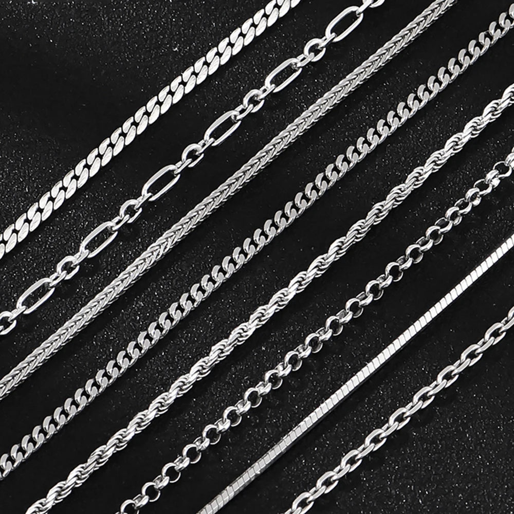 Rinntin 925 Sterling Silver Italian 2.6/3.7/5.0mm Flat Mariner Chain Necklace for Women Men Fashion Neck Chain Jewelry SC78