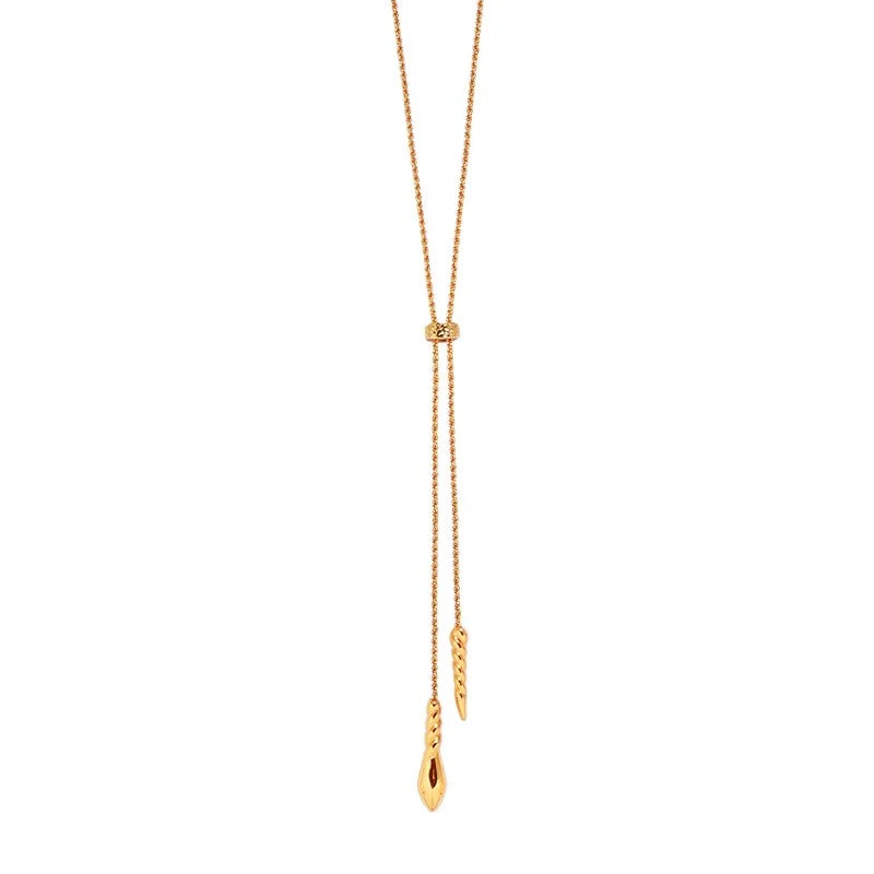 French Long Drawable Fried Dough Twists Necklace for Womne Niche High-end Fashion Banquet Vintage Pendant Sweater Chain