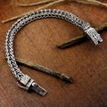 925 Silver Vintage Bangles Dragon Bone Chain Weaving Bracelet for Women and Men Double chains Buckle Can Wear Banquet Jewelry
