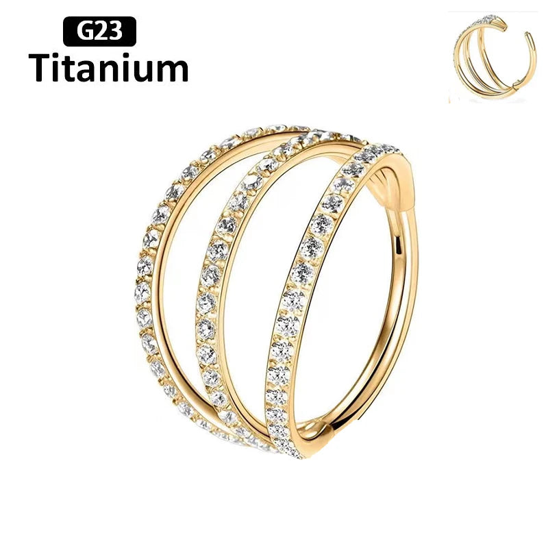 ASTM F136 Titanium Piercing Hinged Segment Septum Hoop Nose Rings Clicker Ear Cartilage Tragus Helix Conch Body Jewelry Earrings