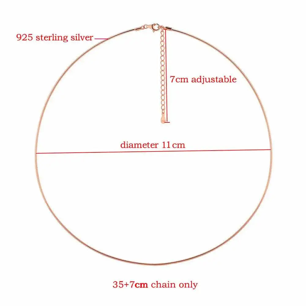 FEOBUR 3CT Oval Cut Moissanite Pendants Choker Necklace 925 Sterling Silver Solitaire Diamond Collar Chain Women Jewelry Gift