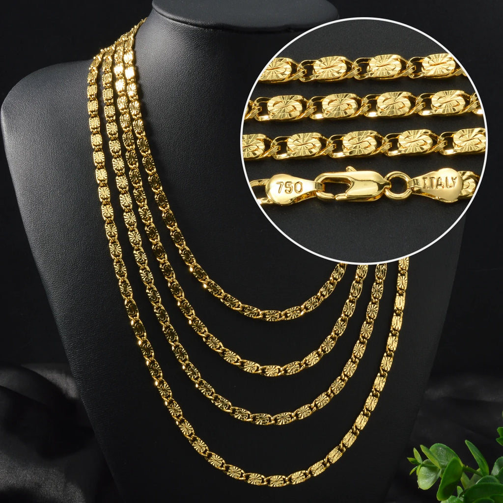 Classic Irregular 18k Gold Plated Copper Necklace New Fashion Pattern Dubai Link Chain for Women High-Quality Jewelry Gift