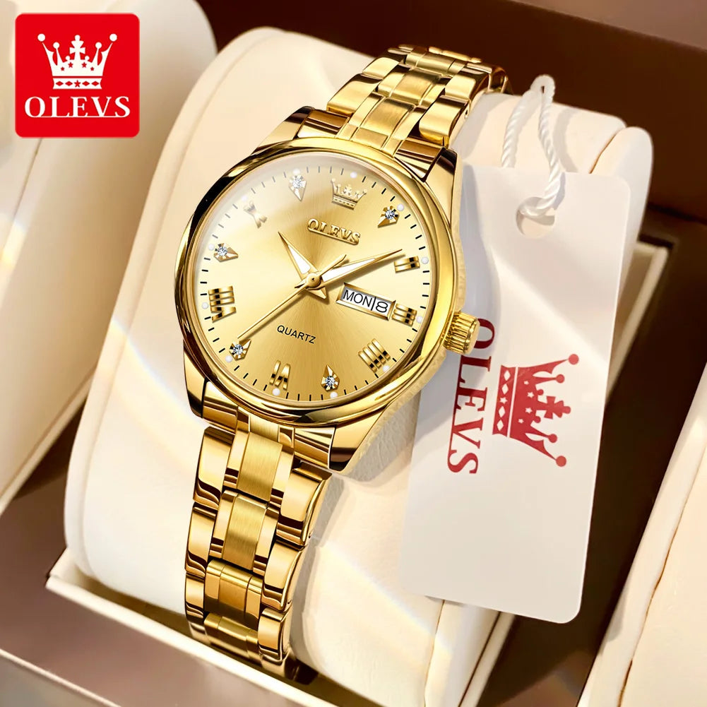 OLEVS 5563 New Fashion Women Quartz Watch Waterproof Classic Luxury Brand Lady Watch Stainless Steel Strap Watches