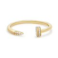 925 Sterling Silver Original Certificate Zircon Nail Open Cuff Ring For Women Fine Jewelry Gold Plated