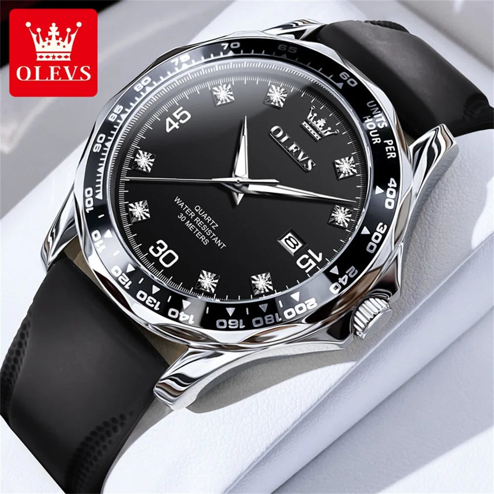 OLEVS Original Men's Quartz Watch Luxury Fashion Green Water Ghost Waterproof Men's Watch Top Class Business Sports Men's Watch