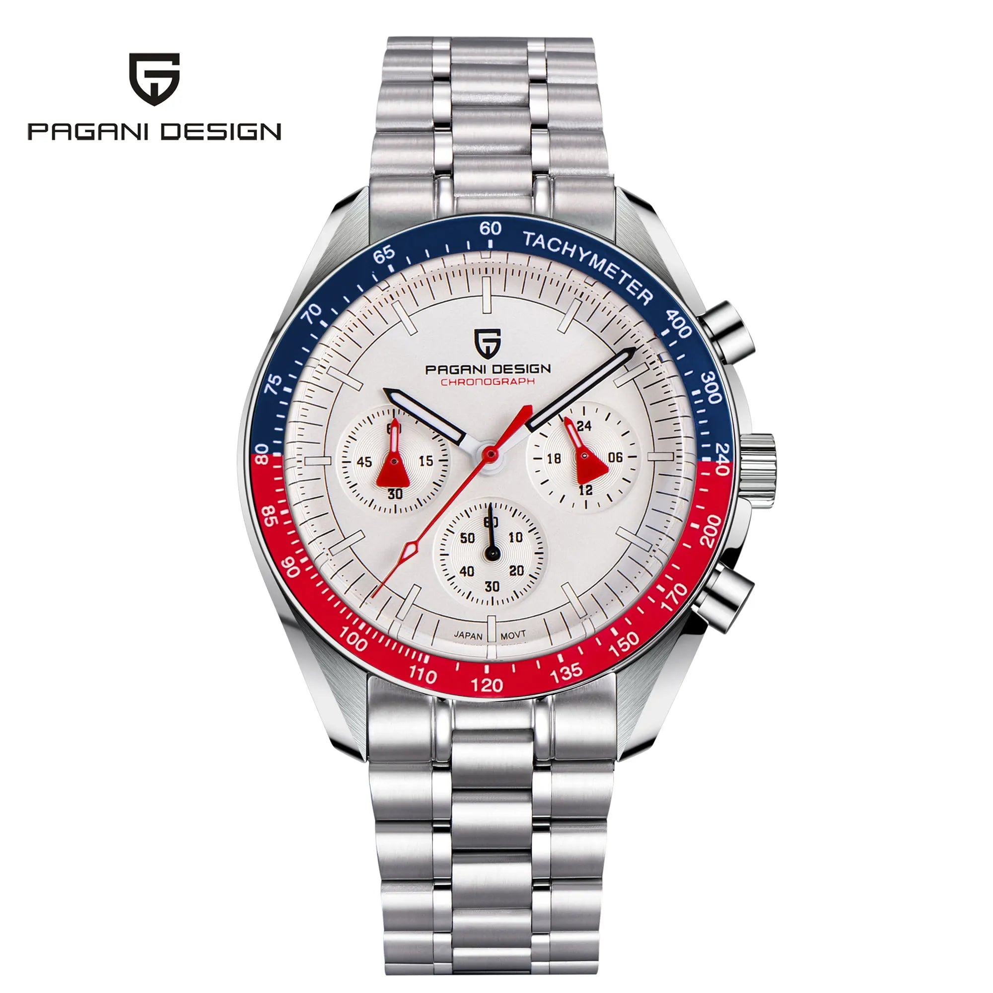 PAGANI DESIGN Silver Gold Moon Watches Luxury Quartz Watch For Men Auto Date Chronograph AR Sapphire crystal watch Men 2025 New