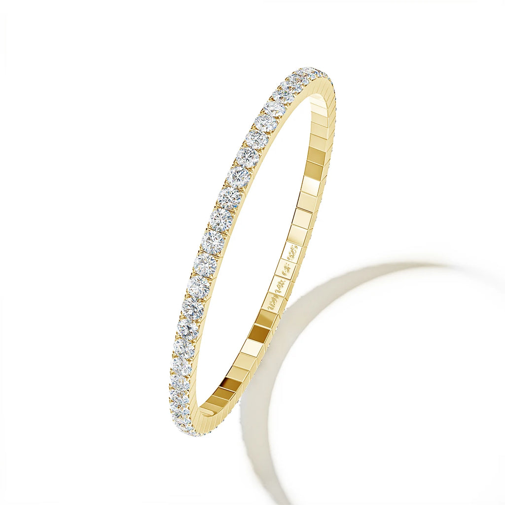 14K Gold Filled Moissanite Tennis Bracelet D Color VVS1 Lab Diamond Jewelry Stretch Rope Hand Chain Wedding Gifts for Women Man