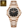 POEDAGAR Luxury Square Watches for Men Waterproof Luminous Date Man Wristwatch Stainless Steel Fashion Men's Quartz Watch Reloj