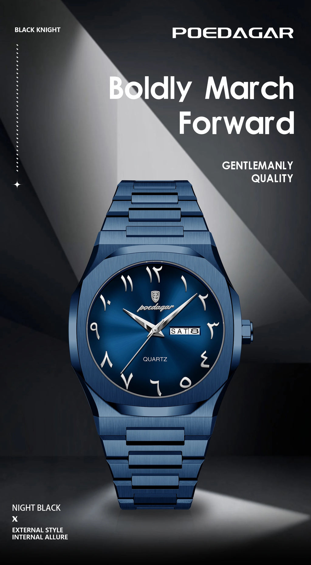 POEDAGAR Luxury Fashion Men's Clock Waterproof Week Date Male Watch Quartz Stainless Steel Business Watches For Man Reloj Hombre